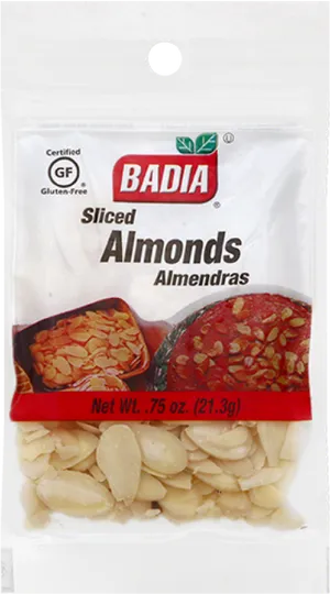 Badia Sliced Almonds Package PNG image