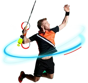 Badminton Player Dynamic Smash PNG image