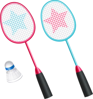Badminton Racketsand Shuttlecock PNG image