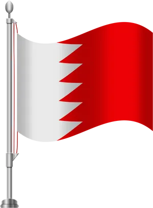 Bahrain National Flag PNG image