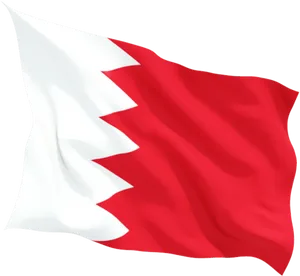 Bahrain National Flag Waving PNG image