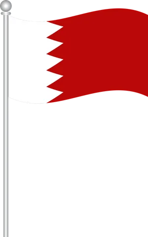 Bahrain National Flag Waving PNG image