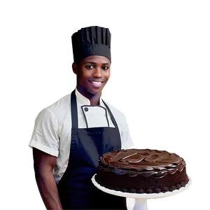 Baker With Chocolate Cake PNG Ikb PNG