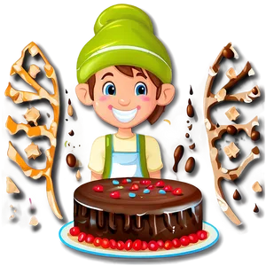 Baker With Chocolate Cake PNG Uvx PNG