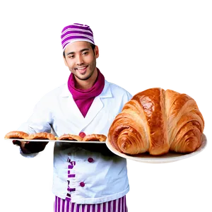 Baker With Croissant PNG 06292024