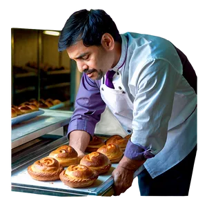 Baker With Pastries PNG 6