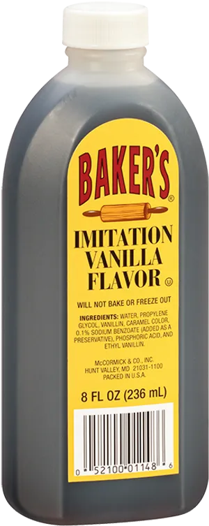 Bakers Imitation Vanilla Flavor Bottle PNG image