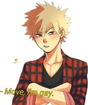 Bakugou Anime Character Confident Pose PNG