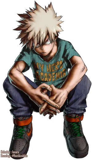 Bakugou My Hero Academia Artwork PNG image