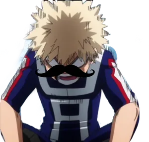 Bakugou With Mustache PNG image