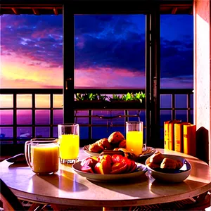 Balcony Sunrise Breakfast Png 06272024 PNG image