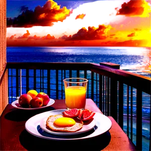 Balcony Sunrise Breakfast Png Htf61 PNG image