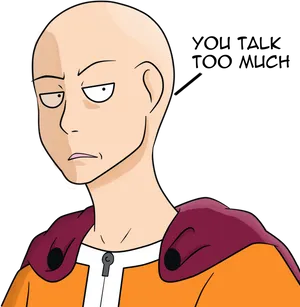 Bald Anime Character Speech Bubble PNG image