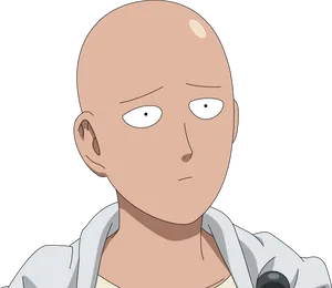Bald Anime Hero Expression PNG image