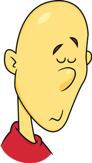 Bald Cartoon Character Red Collar PNG image
