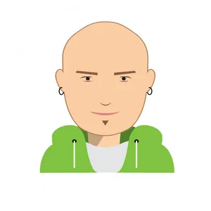 Bald Cartoon Man Emoji PNG image