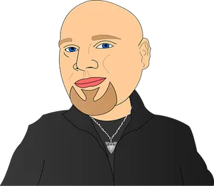 Bald Cartoon Man Portrait