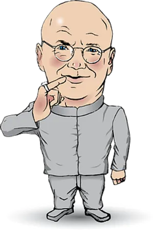 Bald Cartoon Man Thinking