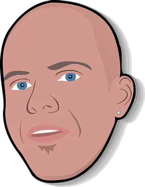 Bald Cartoon Man Vector