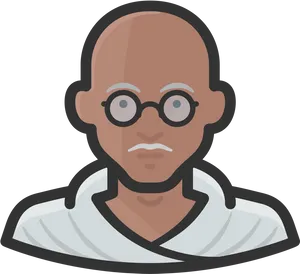 Bald Cartoon Manwith Glasses PNG image