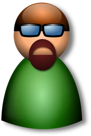 Bald Cartoon Manwith Glassesand Beard