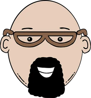 Bald Cartoon Manwith Glassesand Beard