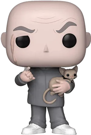 Bald Figure With Mouse Funko Pop PNG image