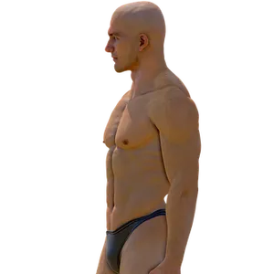 Bald Male Model Profile View PNG image