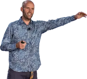 Bald Man Presenting PNG image