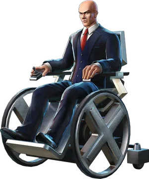 Bald Manin Wheelchair