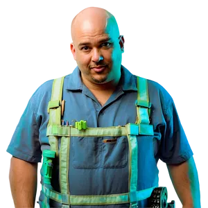 Bald Mechanic Repairing PNG 06202024