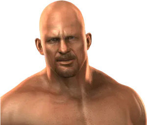 Bald_ Muscular_ Man_ Render PNG