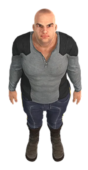 Bald Muscular Man3 D Model