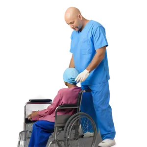 Bald Nurse Helping PNG 06202024