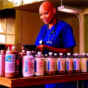 Bald Nurse Helping PNG 06202024