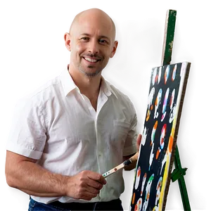 Bald Painter Creating Png 84 PNG image