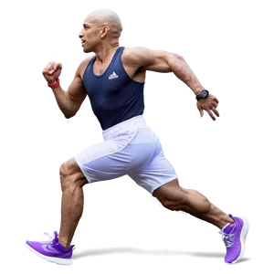 Bald Runner Sprinting PNG Lyb91 PNG