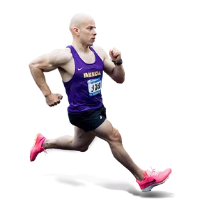 Bald Runner Sprinting PNG Xab