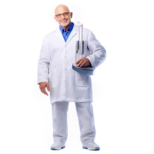 Bald Scientist Cartoon PNG 6