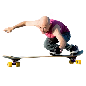 Bald Skateboarder PNG Rvc