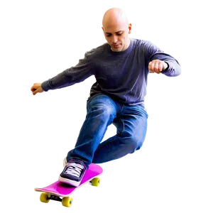 Bald Skater Doing Tricks PNG 9 PNG