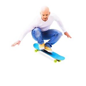 Bald Skater Doing Tricks Png Khr97 PNG image