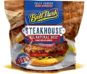 Ball Park Steakhouse Burger Packaging PNG image