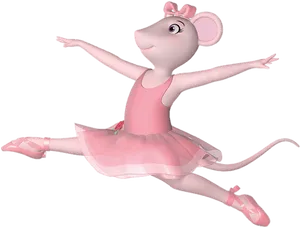Ballerina Mouse Cartoon Character PNG image