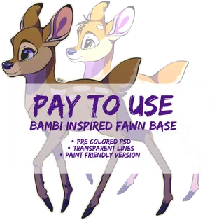 Bambi Inspired Fawn Base Artwork PNG image