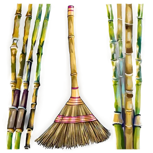 Bamboo Broom PNG Vwo36
