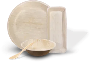 Bamboo Dinnerware Set Eco Friendly PNG image