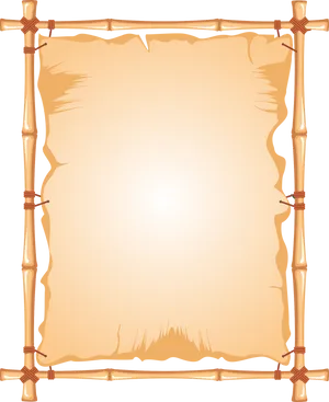 Bamboo Framed Blank Parchment PNG image