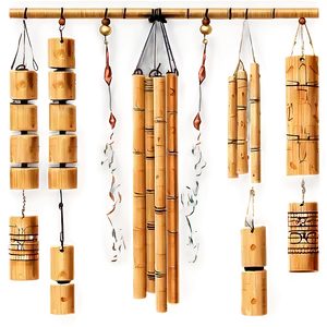 Bamboo Wind Chimes PNG Dmh