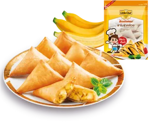 Banana Samosas Product Advertisement PNG image